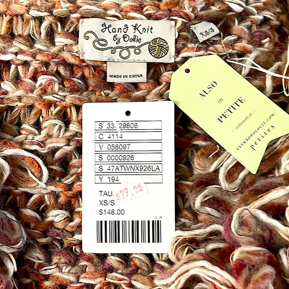 NWT Anthropologie Hand-Knit by Dollie Sweater Vest Size XS-S - Picture 8 of 10